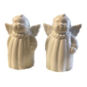 Vtg SALT & PEPPER SHAKERS Ceramic Cherubs Angels Christmas